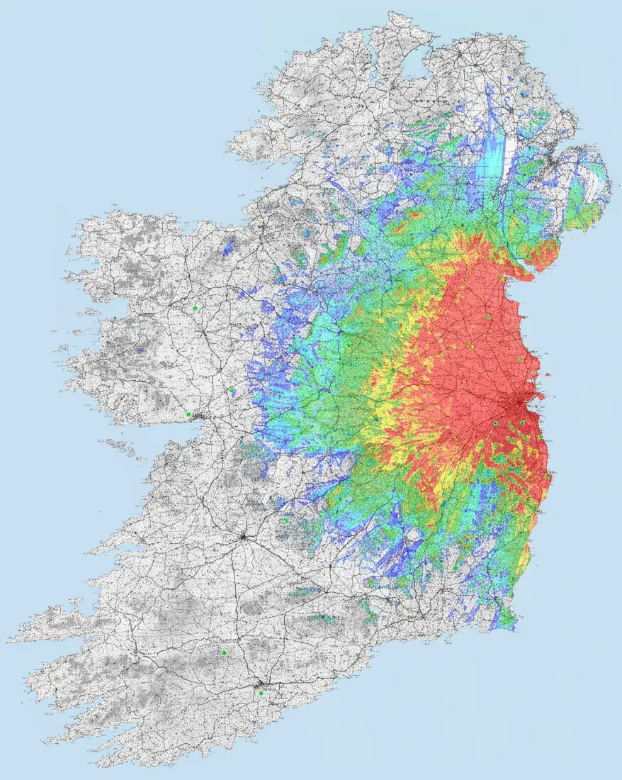 Mux 1 DAB Coverage – Leinster